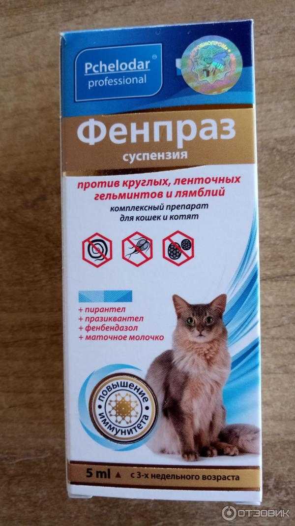 Фенпраз для кошек защищает от глистов